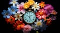 time clock flowers Royalty Free Stock Photo