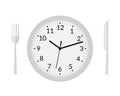 Time clock food lunch meal restaurant vector icon. Lunch food plan eat break hour hunger symbol illustration. Royalty Free Stock Photo