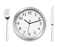 Time clock food lunch meal restaurant vector icon. Lunch food plan eat break hour hunger symbol illustration. Royalty Free Stock Photo