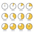 Time clock icon set flat design Royalty Free Stock Photo