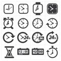 Time and clock icon set Royalty Free Stock Photo