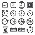 Time and clock icon set