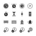 Time and clock icon set.Vector illustration Royalty Free Stock Photo