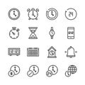 Time and clock icon set.Vector illustration Royalty Free Stock Photo