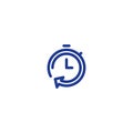 Time clock line icon set, fast delivery, quick service, working hours Royalty Free Stock Photo