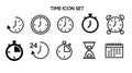 Time and clock line icons. Set of vector linear icons. Royalty Free Stock Photo