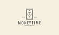 Time clock with paper money lines logo vector icon symbol graphic design illustration Royalty Free Stock Photo