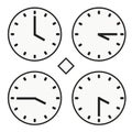 Time clock round watch hour four quoter half icon simple vector