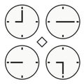 Time clock round watch hour nine quoter half icon simple vector