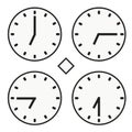 Time clock round watch hour seven quoter half icon simple vector