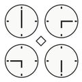 Time clock round watch hour six quoter half icon simple vector