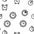 Time Clock Seamless Pattern Vector Royalty Free Stock Photo