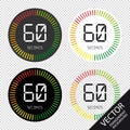 Time And Clock, 60 Seconds - Vector Illustration - Isolated On Transparent Background Royalty Free Stock Photo