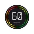 Time And Clock, 60 Seconds - Vector Illustration - Isolated On W