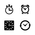 Time Clock. Simple Related Vector Icons Royalty Free Stock Photo