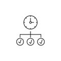 Time, clock, true icon. Simple line, outline vector of icons for ui and ux, website or mobile application Royalty Free Stock Photo