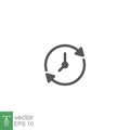 Time clock update refresh icon. Restore Clock inside recycle arrows. Update clock change or update date Royalty Free Stock Photo