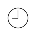 Time Or Clock Vector Icon, Outline style, isolated on white Background. Royalty Free Stock Photo
