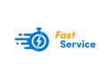 Time clock vector logo fast express service