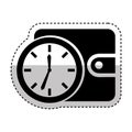 Time clock with wallet isolated icon Royalty Free Stock Photo