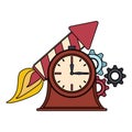 Time clock watch alarm cartoon Royalty Free Stock Photo