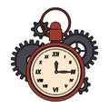 Time clock watch alarm cartoon Royalty Free Stock Photo