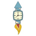 Time clock watch alarm cartoon Royalty Free Stock Photo