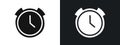 time clock watch icon linear graphics set vector in black Royalty Free Stock Photo