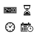 Time, Clock, Watch, Timer. Simple Related Vector Icons Royalty Free Stock Photo