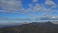 Time and clouds moving over dormant volcano