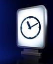 Time concept: Clock on billboard background Royalty Free Stock Photo