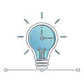 Time concept with clock inside light bulb for business idea illustration Royalty Free Stock Photo
