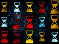Time concept: Hourglass icons on Digital Royalty Free Stock Photo