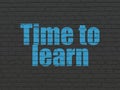Time concept: Time to Learn on wall background Royalty Free Stock Photo