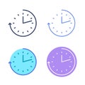 Time concept symbols. Dimension and measuring vector outline icon set. Royalty Free Stock Photo