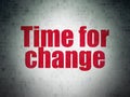 Time concept: Time for Change on Digital Data Paper background