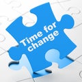 Time concept: Time For Change on puzzle background Royalty Free Stock Photo