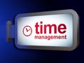 Time concept: Time Management and Clock on billboard background Royalty Free Stock Photo