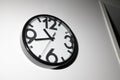 time concept with watch or clock on white wall Royalty Free Stock Photo