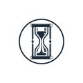 Time conceptual stylized icon. Old-fashioned hourglass isolated