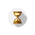 Time conceptual stylized icon. Old-fashioned hourglass isolated Royalty Free Stock Photo