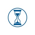 Time conceptual stylized icon. Old-fashioned hourglass isolated