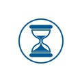 Time conceptual stylized icon. Old-fashioned hourglass isolated