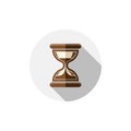 Time conceptual stylized icon. Old-fashioned hourglass isolated Royalty Free Stock Photo