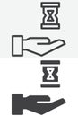 Time control line and solid vector icon set Royalty Free Stock Photo