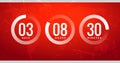 Time countdown clock timer circle number. Stopwatch vector count counter digital ui modern timer Royalty Free Stock Photo