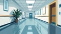 time data stream from hospital hallway Royalty Free Stock Photo