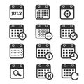 Time, date and calendar vector icons