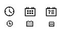 Time and date icons