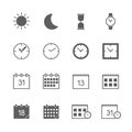 Time date icons set Royalty Free Stock Photo